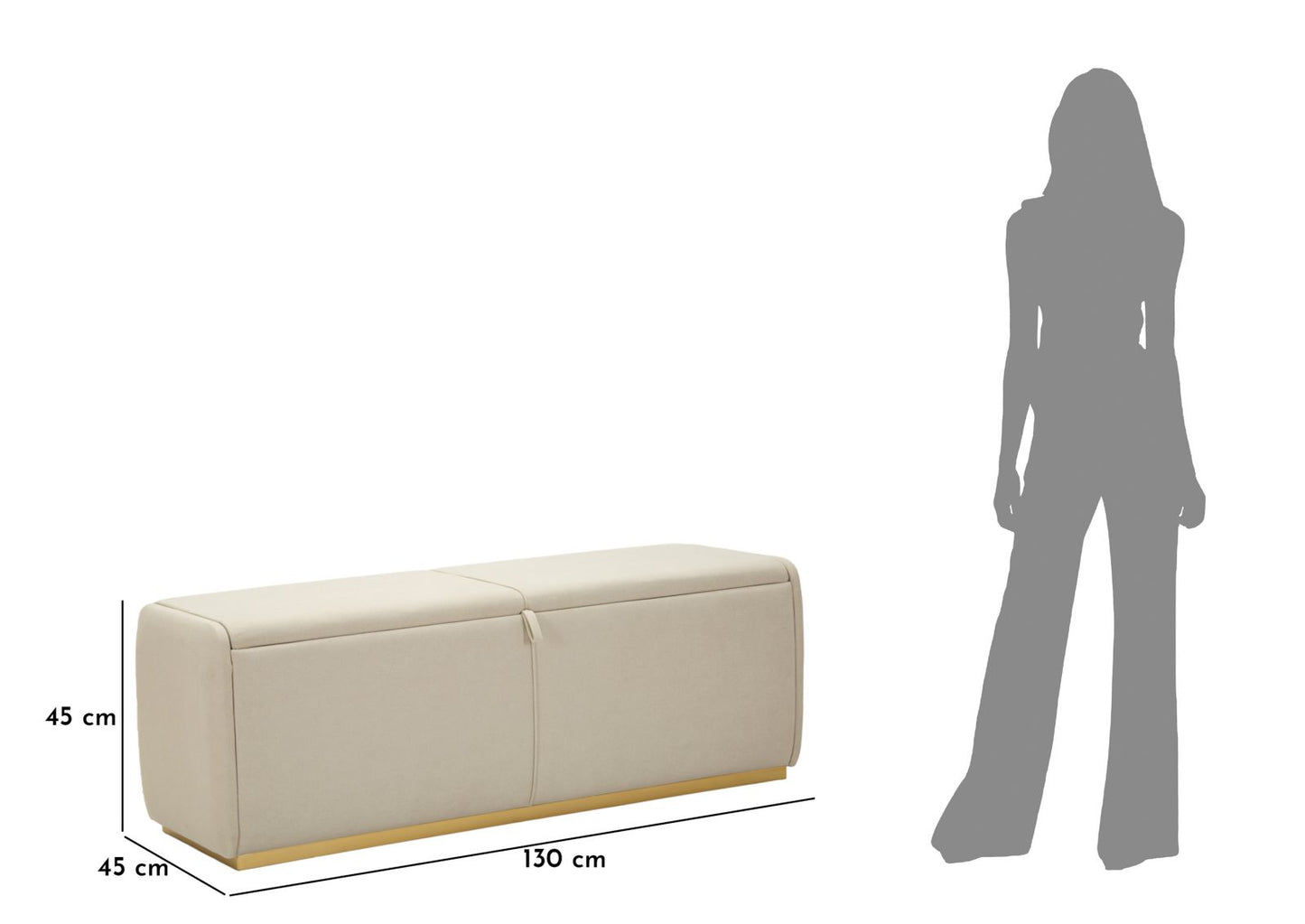 PANCA C/CONTENITORE BEAUTY CM 130X45X45