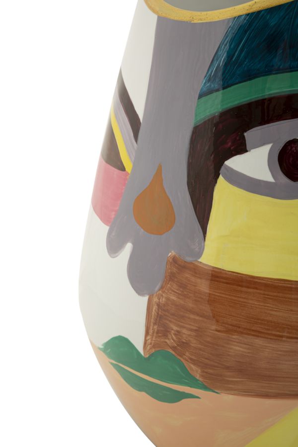 Vaso Piccassy Fat in Ceramica Multicolore H 24,5 cm