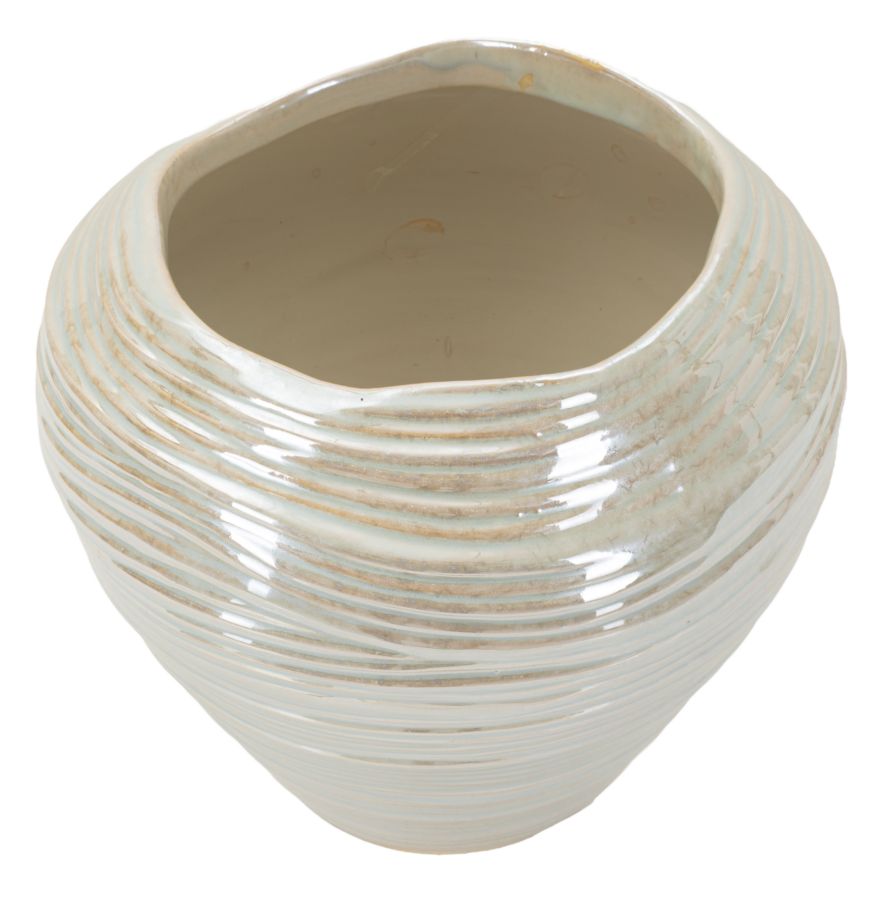 Vaso Perly Round Ø22x20 cm – Vaso Decorativo con Finitura Perlata Opaca