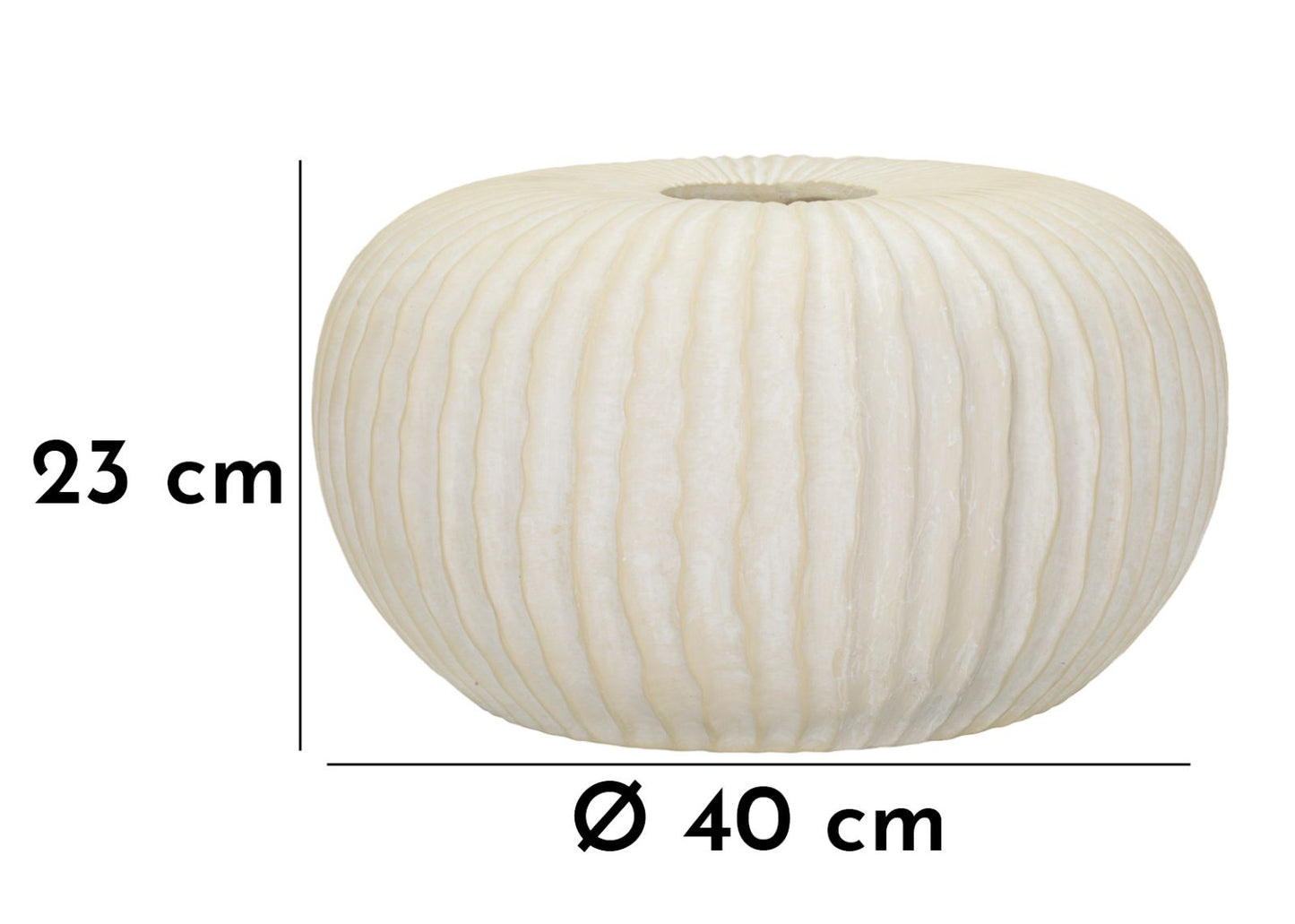 Vaso Icicle Ø40x23 cm – Vaso Decorativo Ampio con Finitura Effetto Pietra