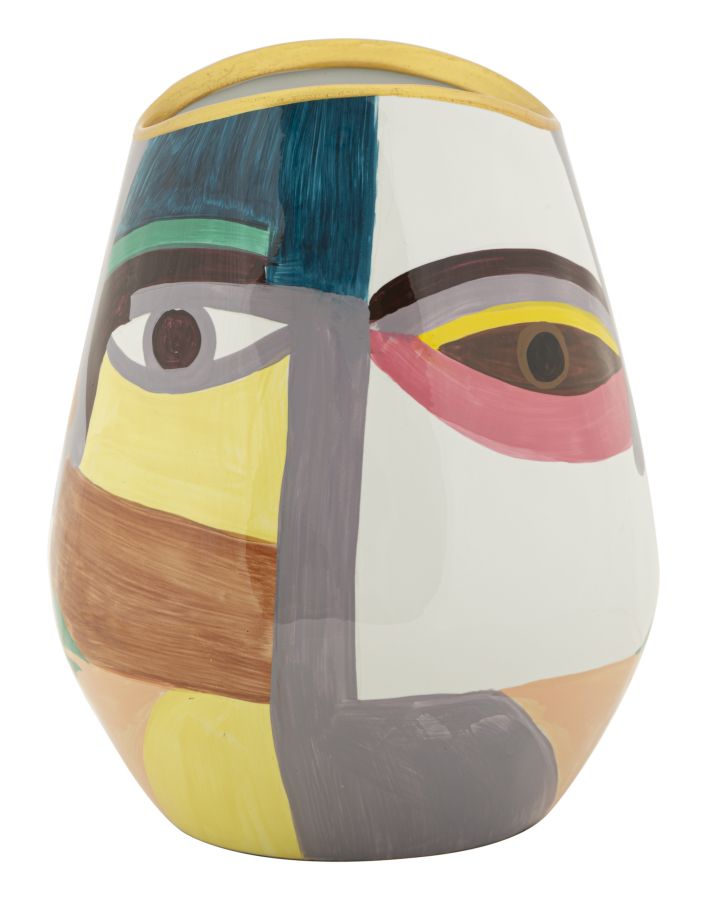 Vaso Piccassy Fat in Ceramica Multicolore H 24,5 cm