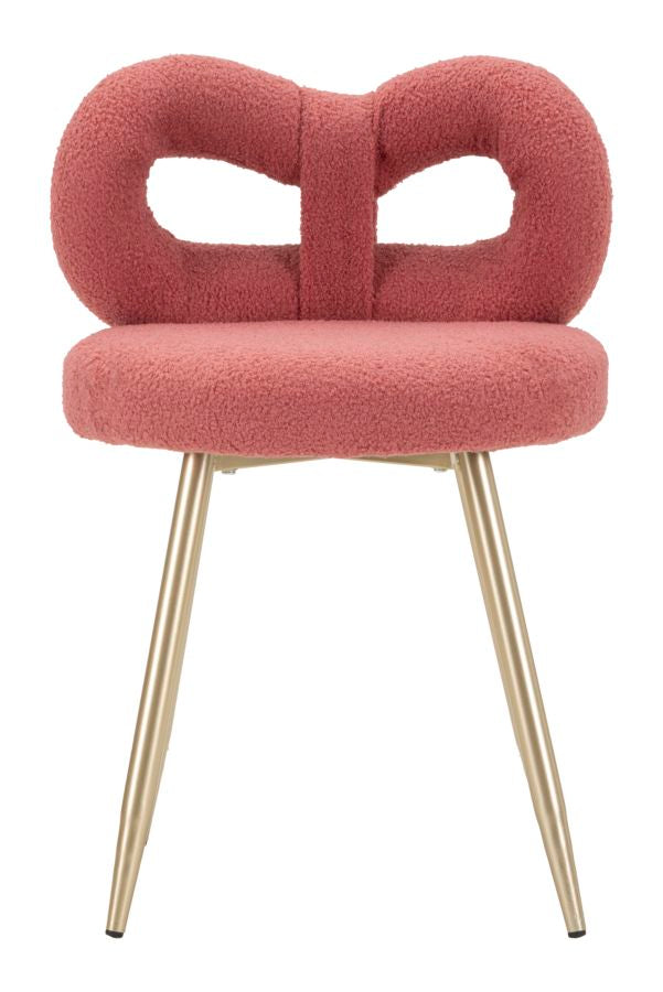 Sedia Mini Ilary Rosa in Velluto e Metallo H 67 cm