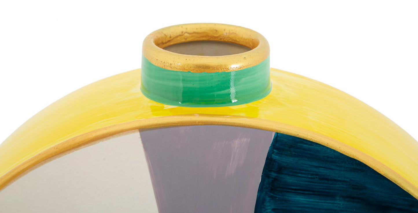 Vaso Piccassy Round in Ceramica Multicolore H 33 cm