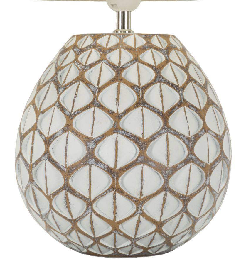 Lampada da Tavolo Tibet in Resina Decorativa Ø35 x H52 cm – Stile Etnico e Originale