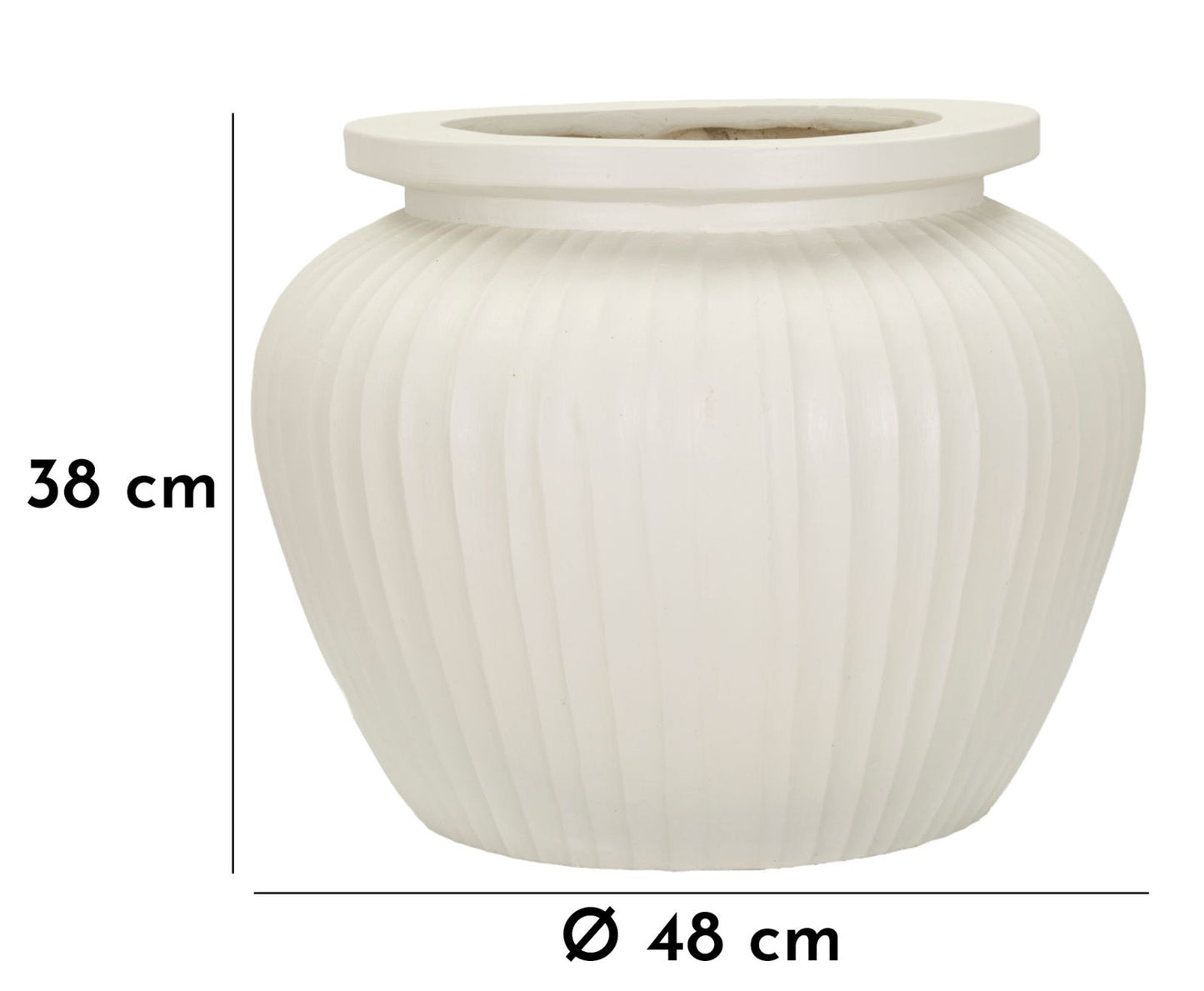 Vaso Chil Ø48x38 cm – Vaso Decorativo Ampio con Finitura Effetto Pietra Naturale