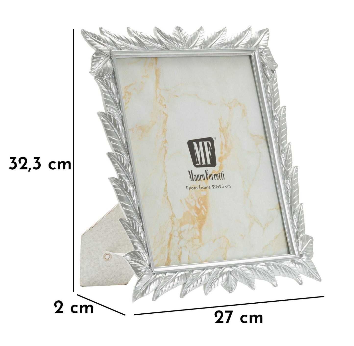 Cornice Leavy Silver 21,2x26,8 cm in Resina – Interno 15x20 cm