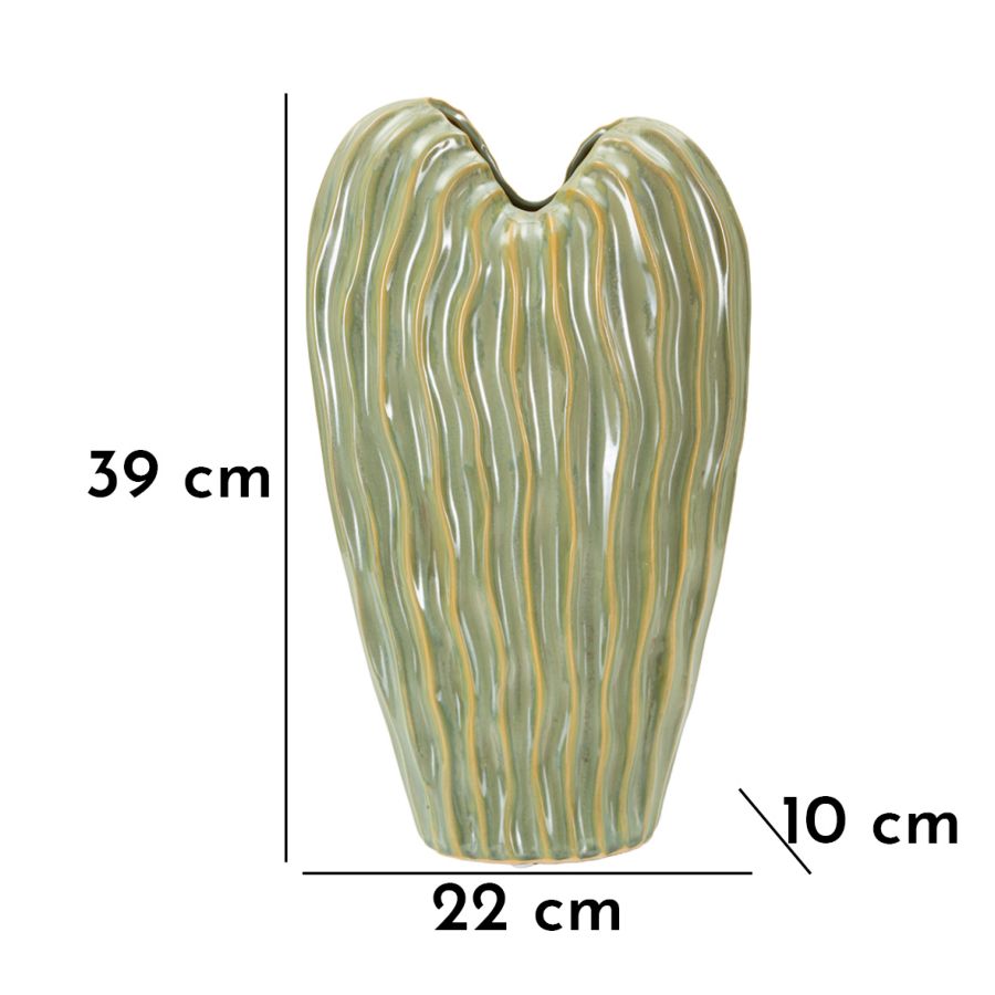 Vaso Venice 22x10x39 cm – Vaso Decorativo Verticale con Finitura Lucida