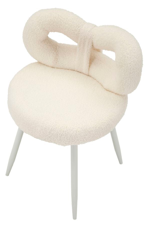 Sedia Mini Ilary Bianca in Velluto e Metallo H 67 cm