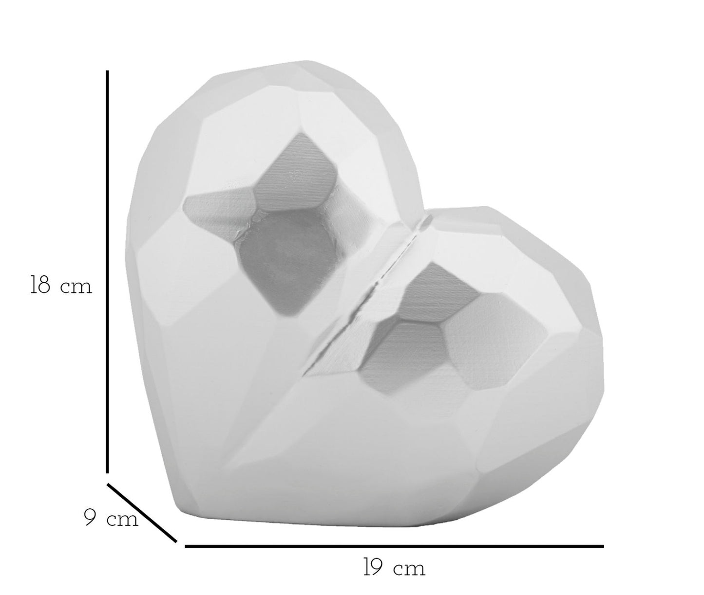 VASO HEART SILVER CM 19X9X18