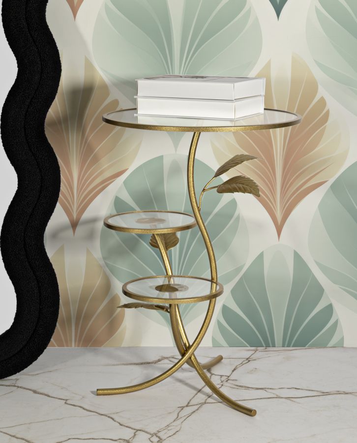 TAVOLINETTO 3 RIPIANI LEAF CM Ø 54X47X69,5
