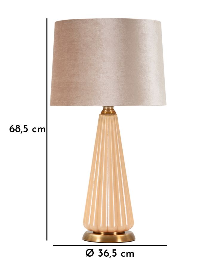 Lampada da tavolo “Perly – A” Ø 36,5 × 68,5 cm – vetro perlato con dettagli dorati
