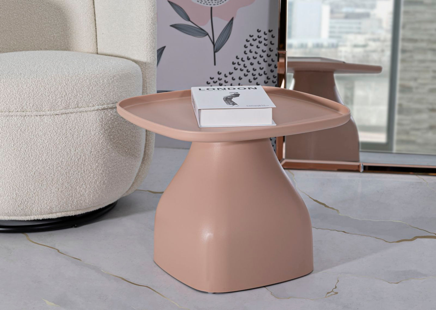 TAVOLINETTO GEA ROSA CM 48X48X38