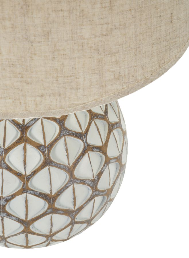 Lampada da Tavolo Tibet in Resina Decorativa Ø35 x H52 cm – Stile Etnico e Originale