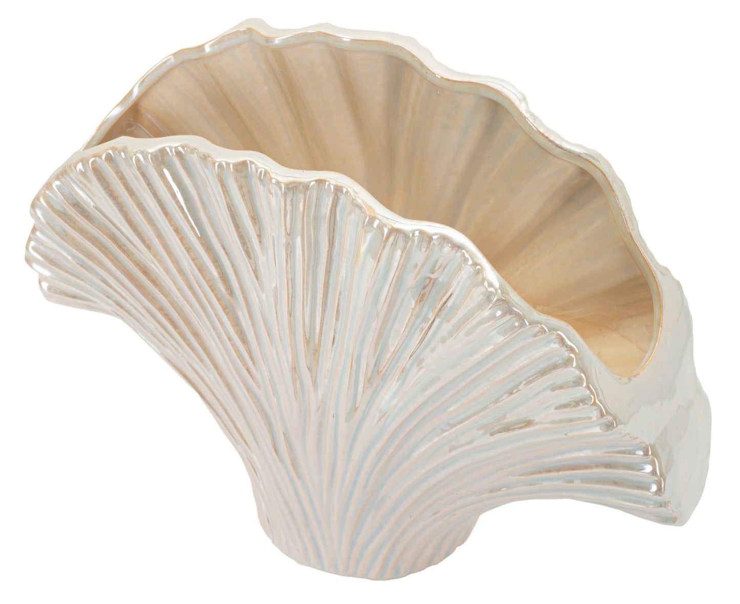 Vaso Perly 35,5x11,5x27 cm – Vaso Rettangolare Decorativo con Finitura Effetto Perla