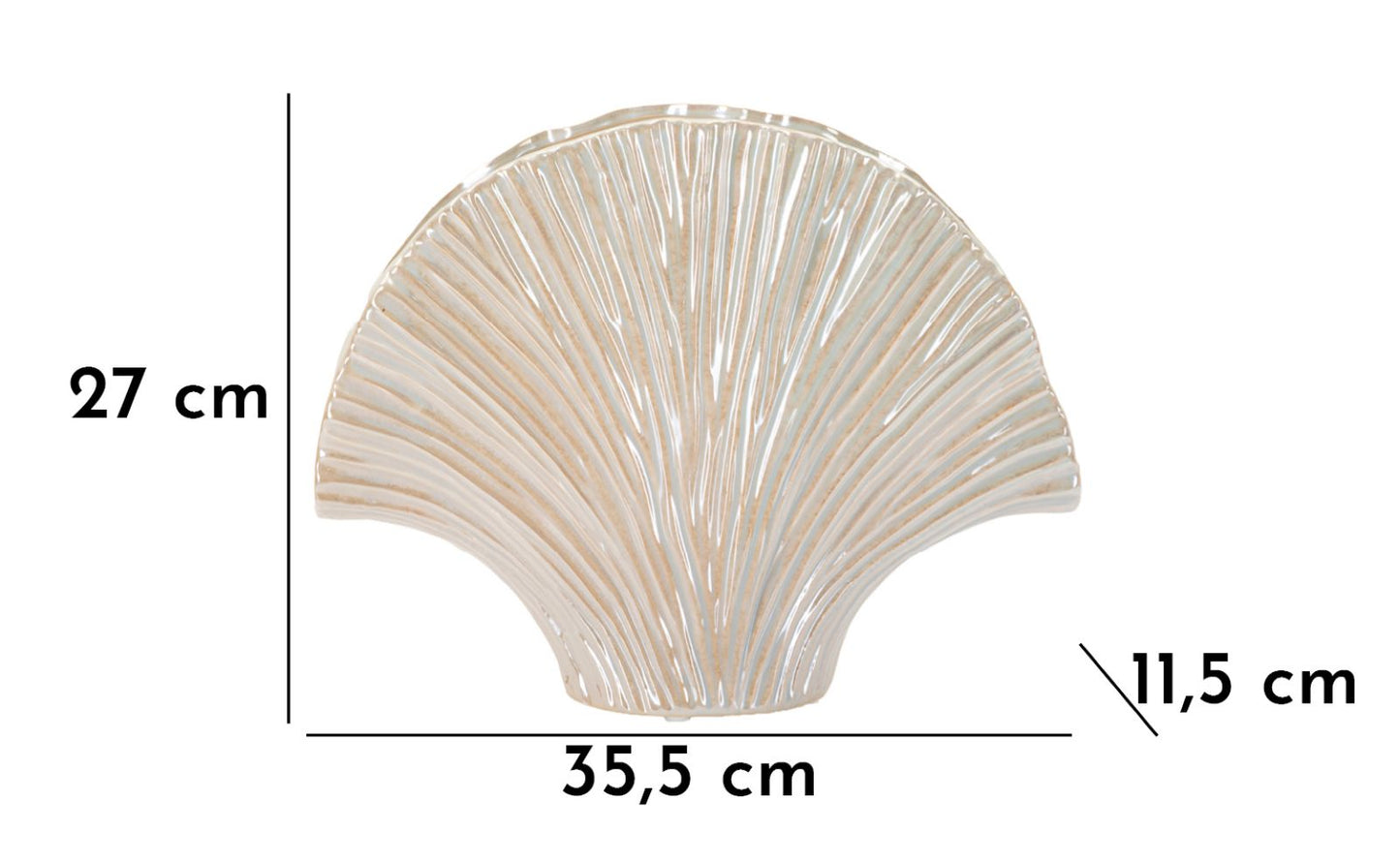 Vaso Perly 35,5x11,5x27 cm – Vaso Rettangolare Decorativo con Finitura Effetto Perla