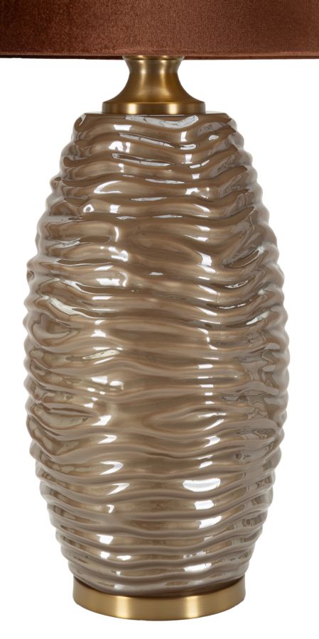 Lampada da tavolo “Praga – B” Ø 45,5 × 79 cm – design moderno con base vetro