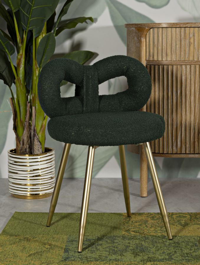 Sedia Mini Ilary Verde in Velluto e Metallo H 67 cm