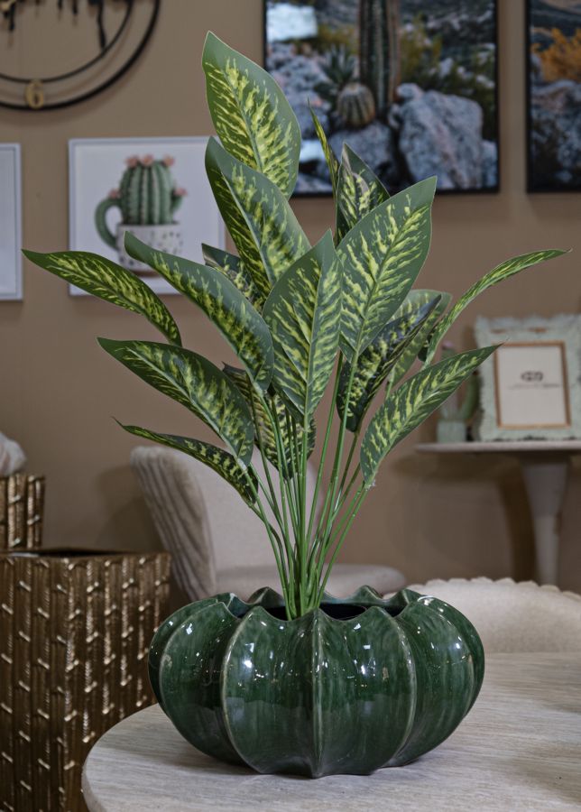 Cachepot Cactus Ø 31x16 cm – Contenitore Decorativo con Finitura Opaca Naturale