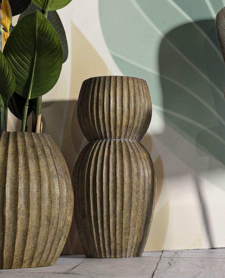 Vaso Breeze Ø25x52,5 cm – Vaso Alto Decorativo con Finitura Effetto Pietra