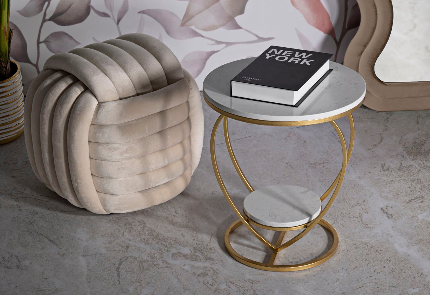 TAVOLINETTO HEART ORO CM Ø 40X45,5
