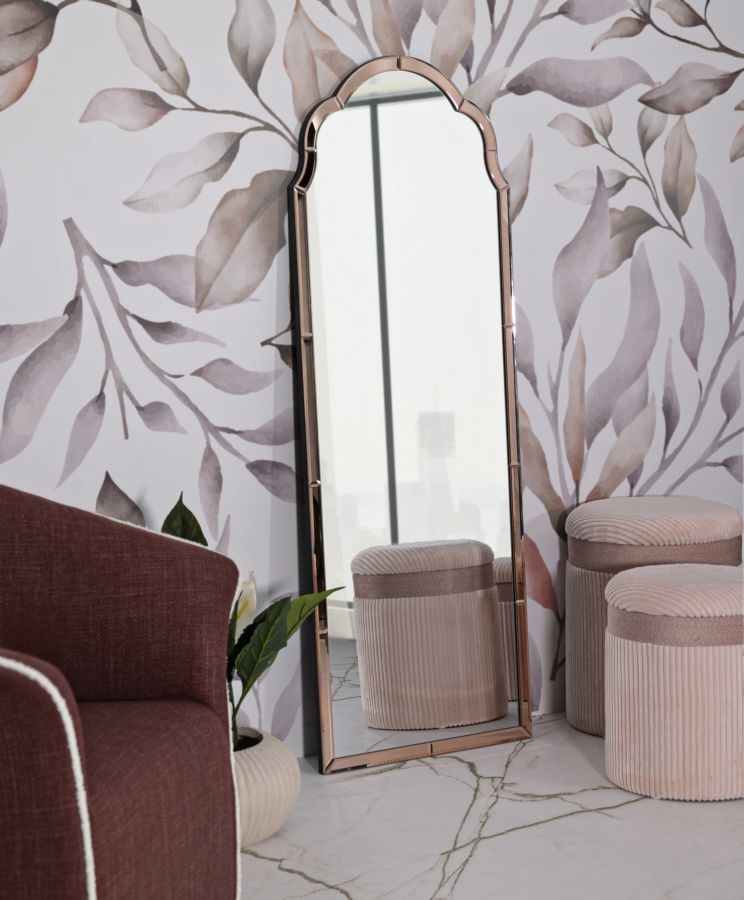 SPECCHIO DA MURO TANGERI ROSA CM 55X2X150 (MISURA SPECCHIO CM 49X144H