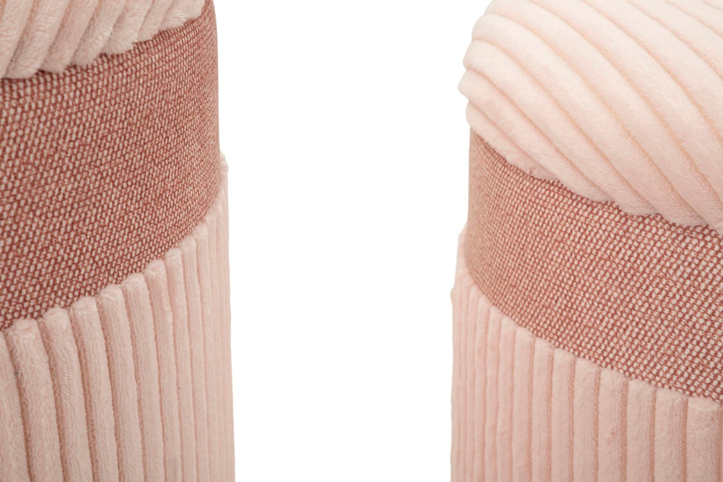 PUFF C/CONTENITORE CORTINA ROSA SET 3 PZ CM Ø 40,5X49,5-35X42-31X38