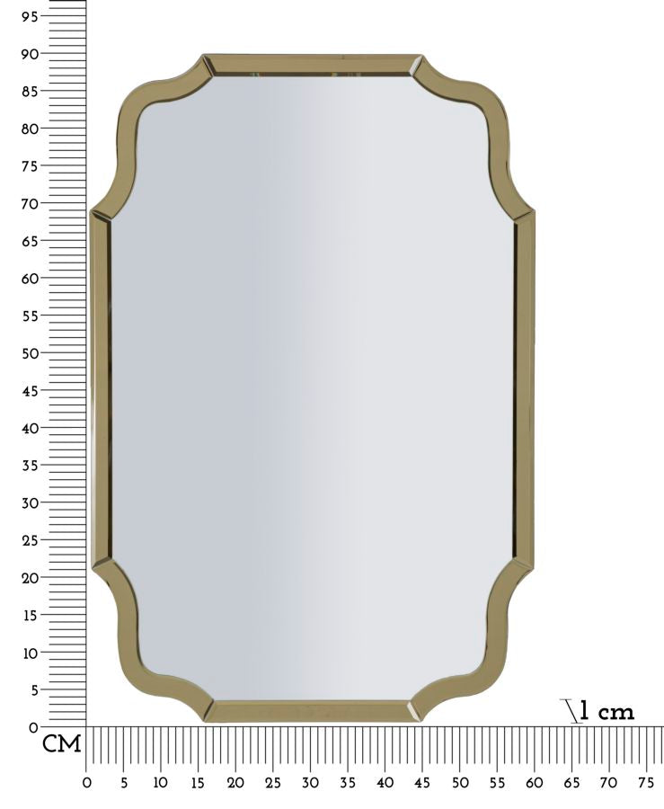 SPECCHIO DA MURO ISTANBUL ORO CM 60X1X90 (MISURA SPECCHIO CM 54X84,5)