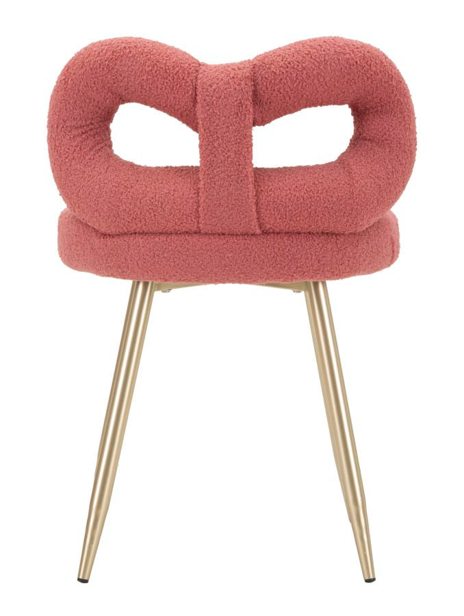 Sedia Mini Ilary Rosa in Velluto e Metallo H 67 cm