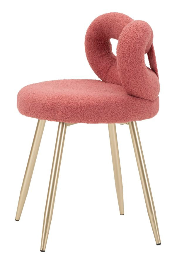 Sedia Mini Ilary Rosa in Velluto e Metallo H 67 cm