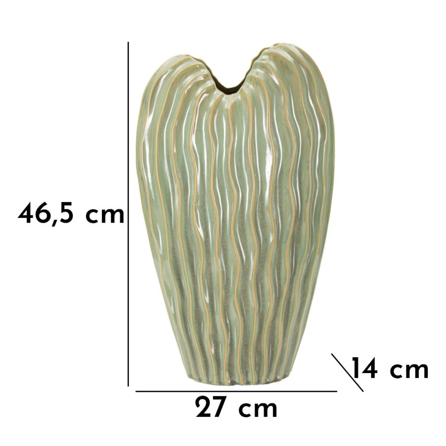 Vaso Venice 27x14x46,5 cm – Vaso Decorativo Alto con Finitura Lucida Effetto Ceramica