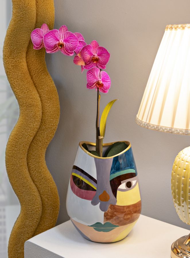 Vaso Piccassy Fat in Ceramica Multicolore H 24,5 cm