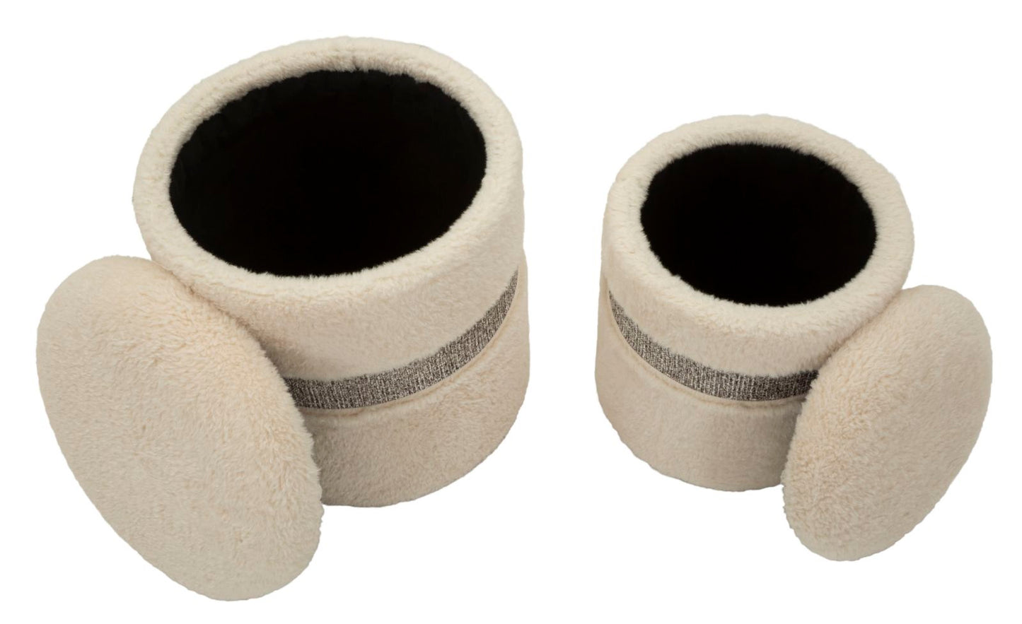 PUFF C/CONTENITORE SAINT-MORITZ CREMA SET 2 PZ CM Ø 40X47-32X38 codice 142869000C