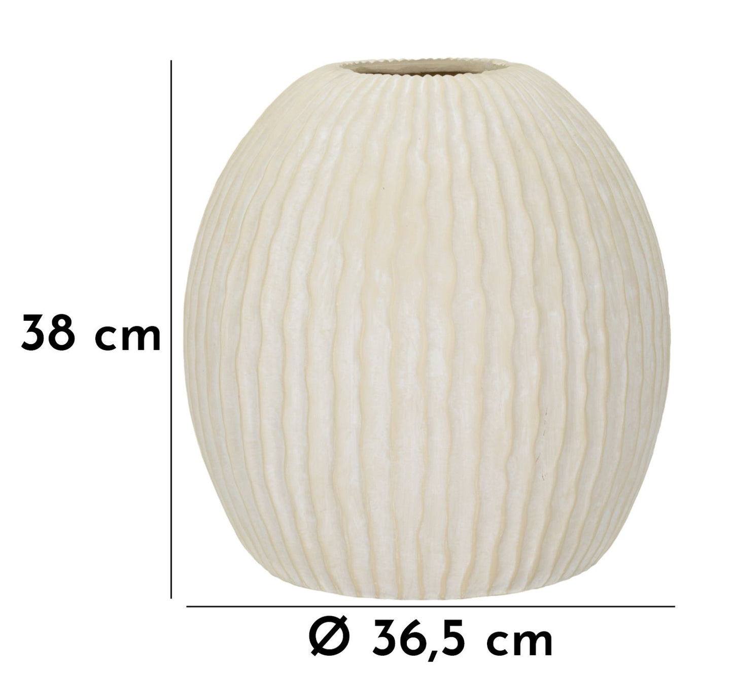 Vaso Icicle Ø36,5x38 cm – Vaso Decorativo con Finitura Effetto Pietra Opaca