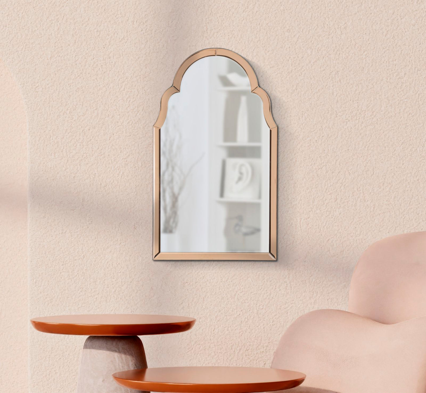 SPECCHIO DA MURO TANGERI ROSA CM 47X1X80 (MISURA SPECCHIO CM 41X74)