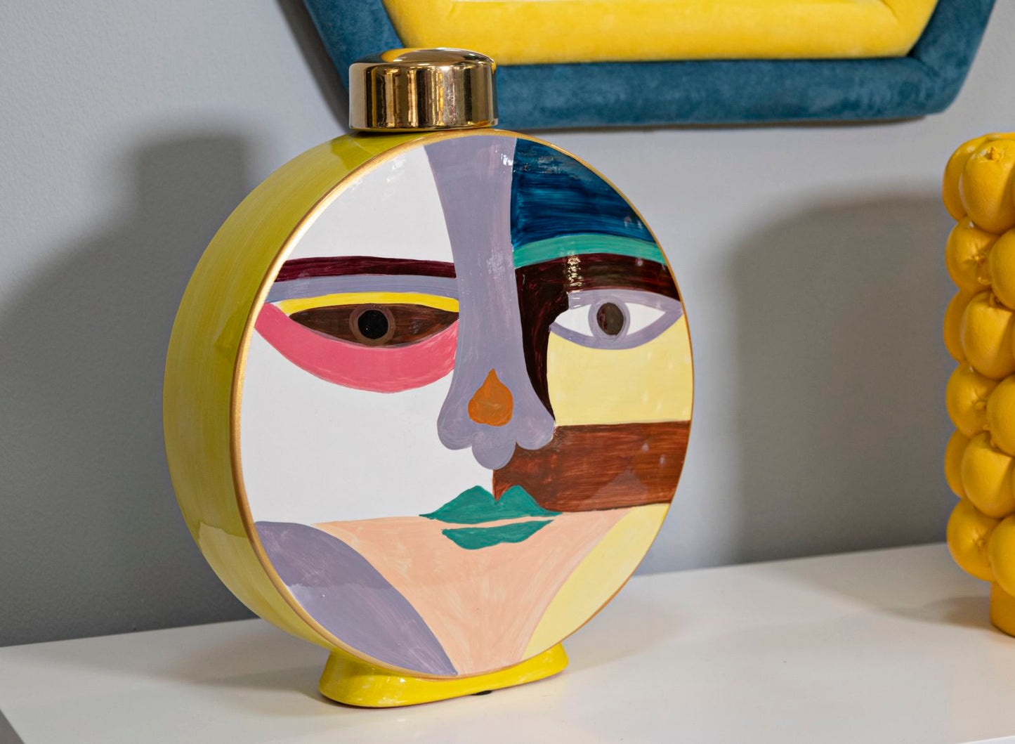 Vaso Piccassy Round in Ceramica Multicolore H 33 cm