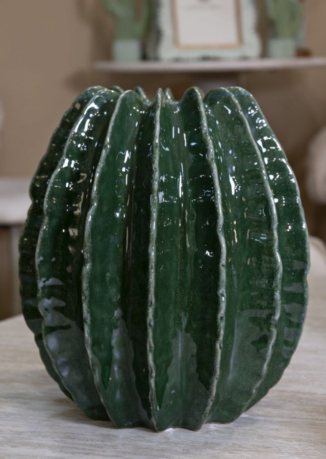Vaso Cactus Ball Ø 28x31 cm – Vaso Decorativo Tondo con Finitura Opaca Naturale