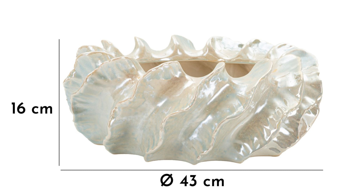 Cachepot Perly Ø43x16 cm – Portavaso Decorativo con Finitura Effetto Perla Opaca