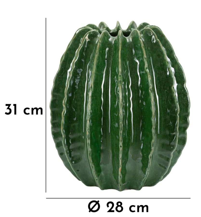 Vaso Cactus Ball Ø 28x31 cm – Vaso Decorativo Tondo con Finitura Opaca Naturale