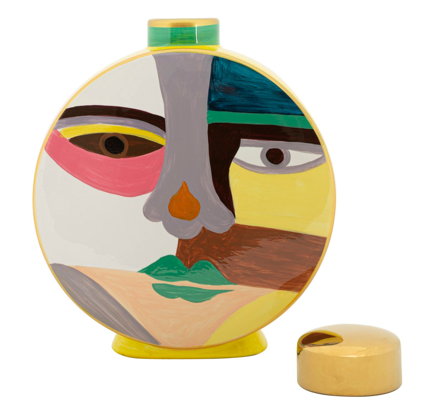 Vaso Piccassy Round in Ceramica Multicolore H 28 cm – Mauro Ferretti