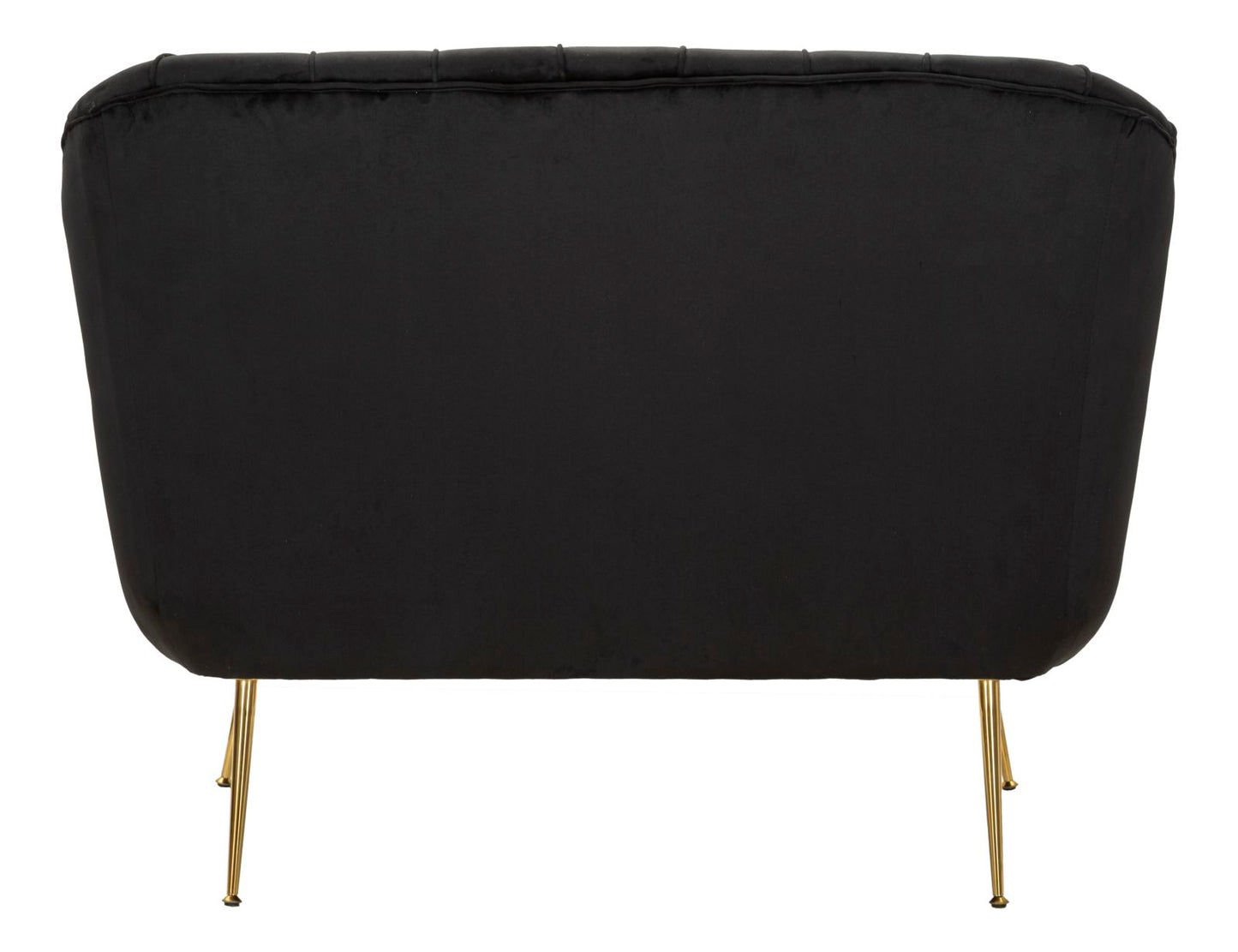 Divanetto Budapest Nero con Cuscini in Tessuto e Metallo L 130 cm