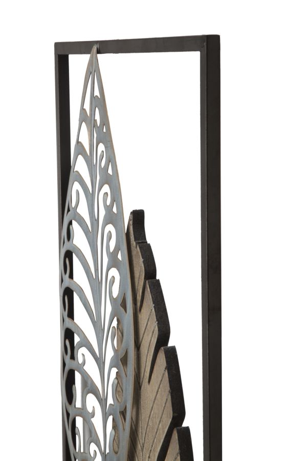 PANNELLO IN FERRO E LEGNO FOGLIE -A- CM 30,5X1,90X91