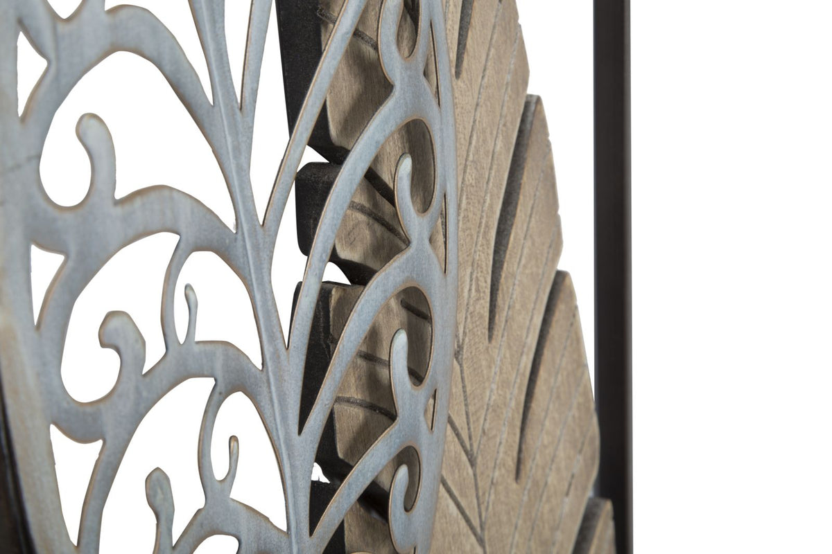 PANNELLO IN FERRO E LEGNO FOGLIE -A- CM 30,5X1,90X91