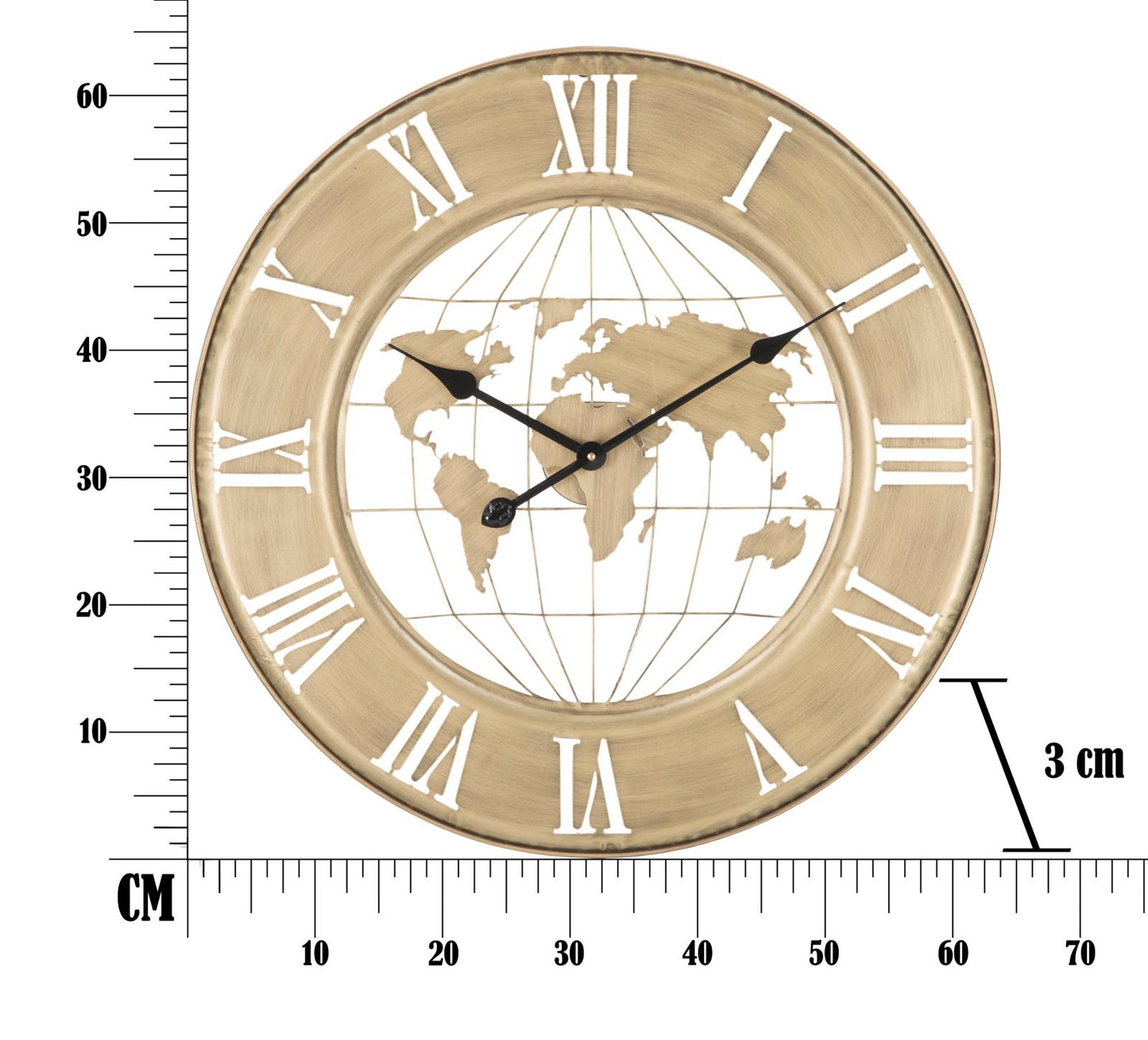 OROLOGIO DA MURO WORLD GOLD CM 
Ø 63X3