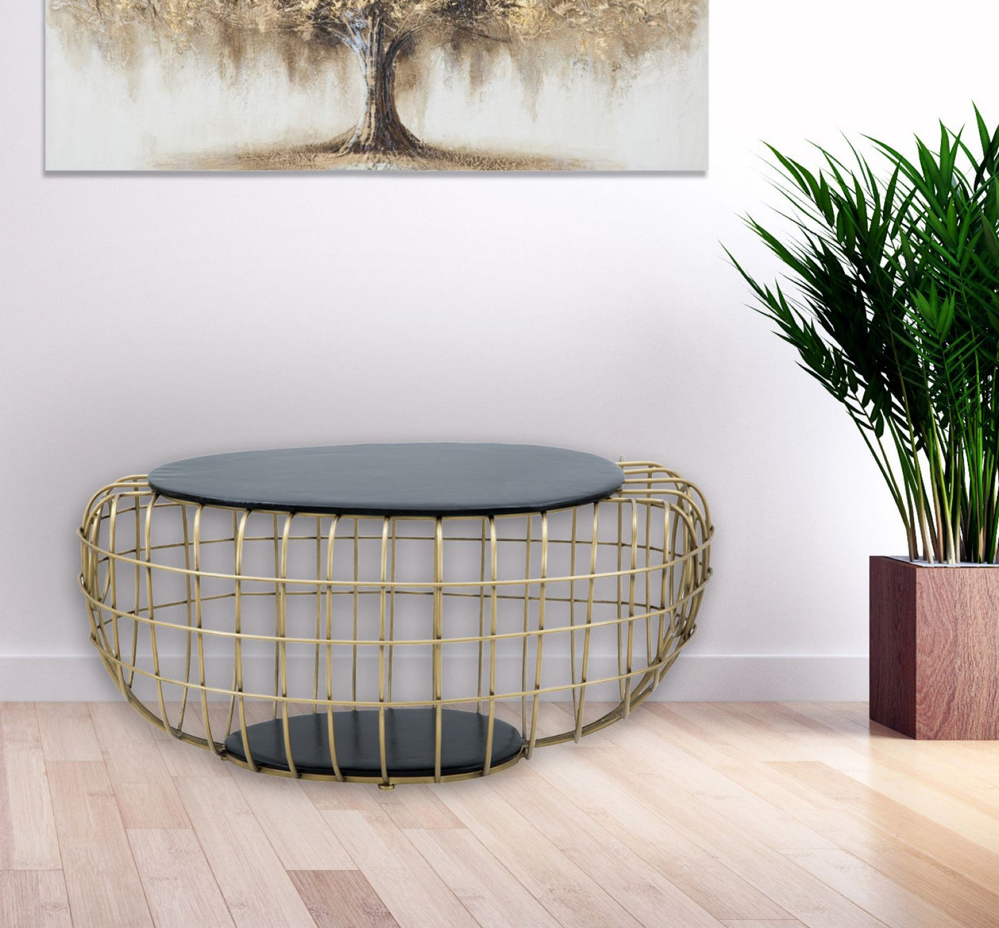 TAVOLO DA CAFFE' GOLD SPIDER CM 119X75X55H