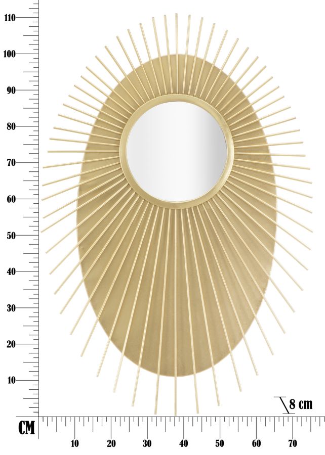 SPECCHIO EYE GLAM CM 75X8X110,5 (MISURA INTERNA CM Ø 28)