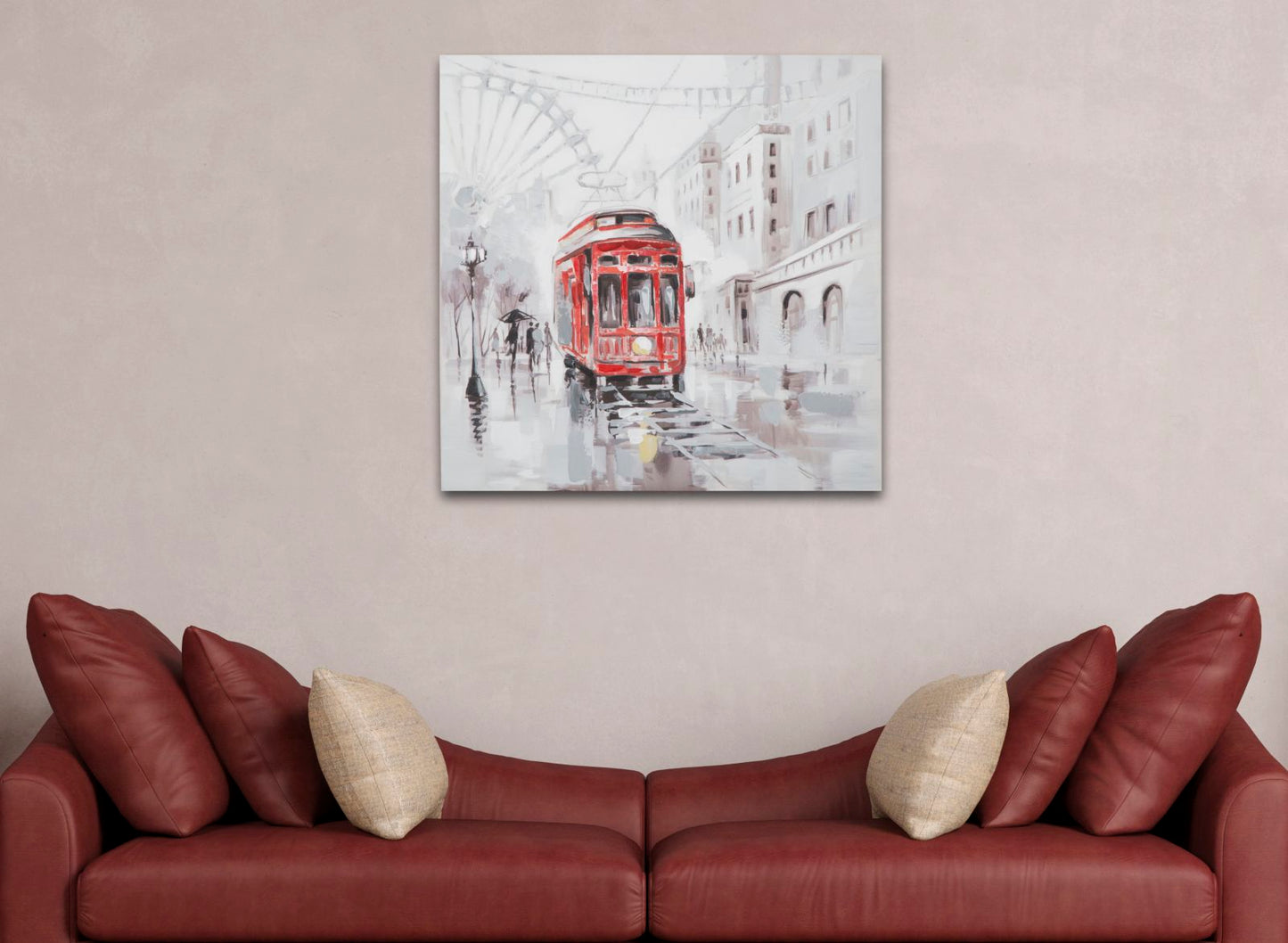 DIPINTO SU TELA TRAM -A- CM 80X3X80