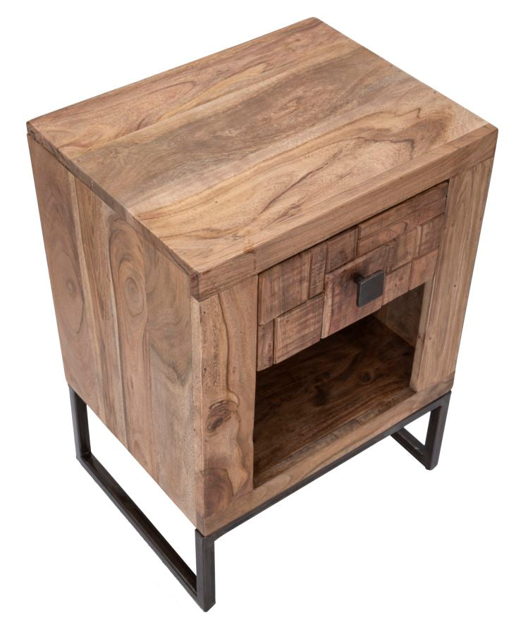 COMODINO MUMBAI CM 45X35X62 (LEGNO DI ACACIA NILOTICA)