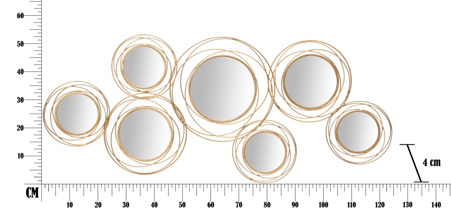 PANNELLO/SPECCHIO GOLD ROUND CM 124,5X4X53,5