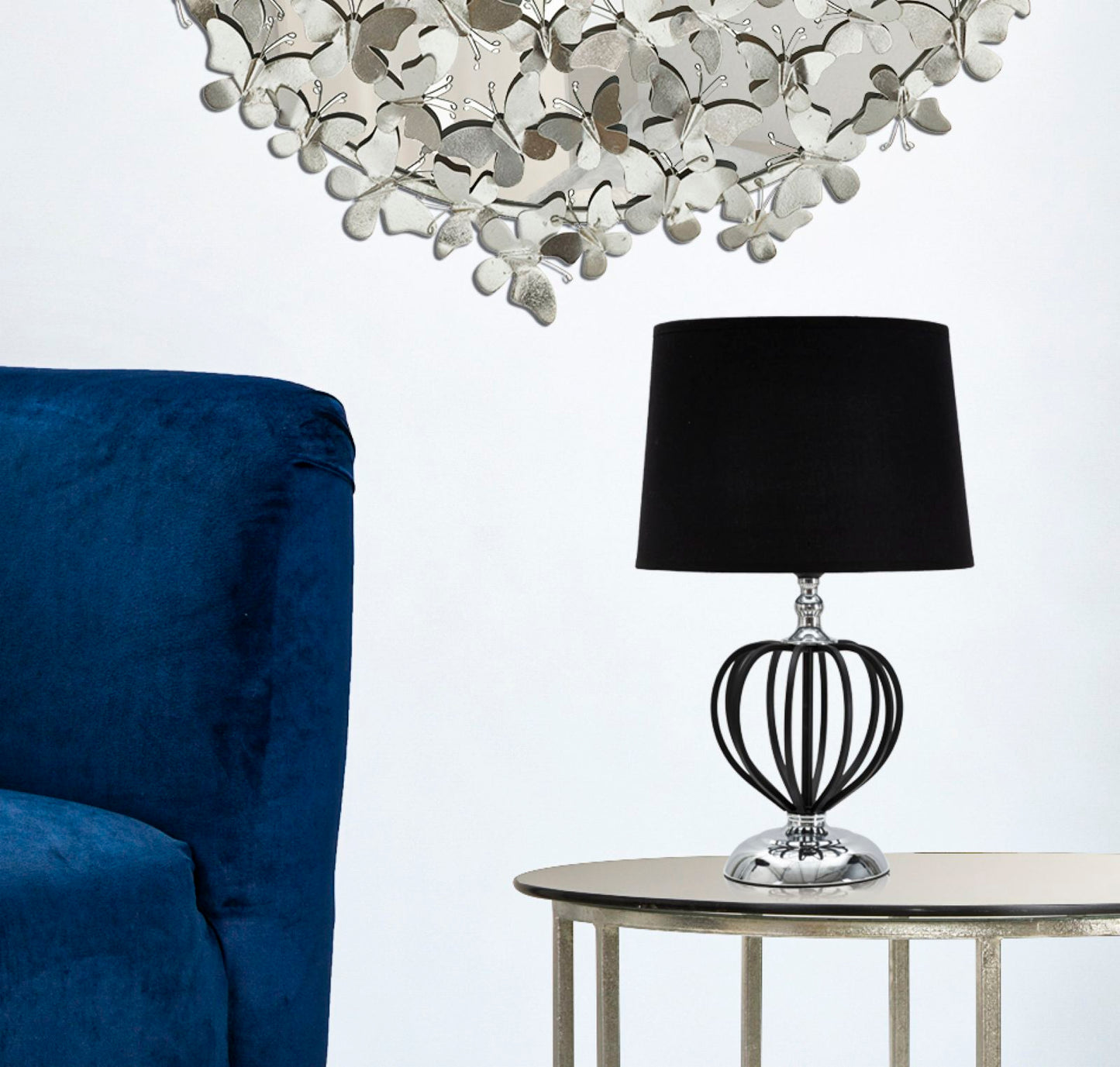LAMPADA DA TAVOLO DARKY SILVER CM Ø28X44,5