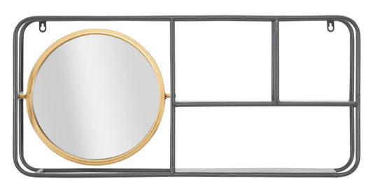 SPECCHIO CIRCLE C/MENSOLE INDUSTRY 74,5Lx12px35H cm